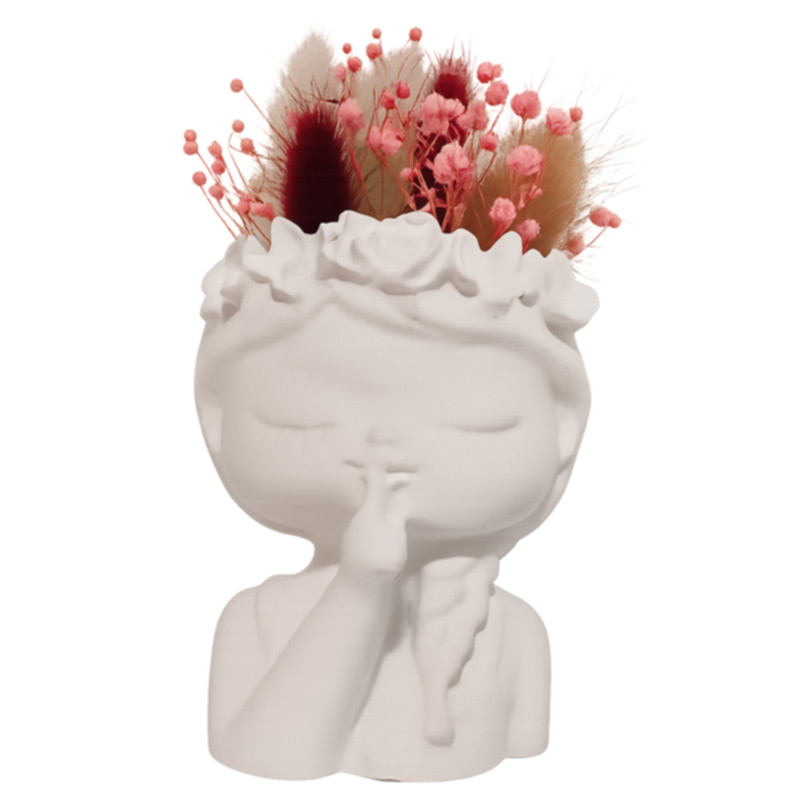 Blumenmädchen Laura mit Trockenblumen moderne Dekofigur